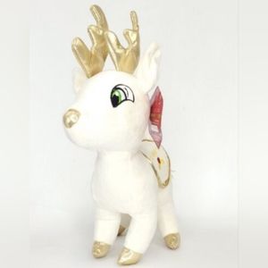 Kellytoy Cupid White Reindeer Plush Gold Antlers Christmas Stuffed Animal NWT
